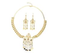 MOKKHNB Collana Islamica Orecchini Pendenti Set Sposa Ciondolo Damigella d in Accessori Per Matrimoni e Celebrazioni Per