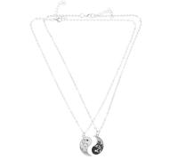 MOKKHNB Collane Abbinate per Coppie in Acciaio Inossidabile Pendenti Yin Yang Design Tai Ji, Collana Coordinata, Gioielli Romantici per Anniversary e Feste