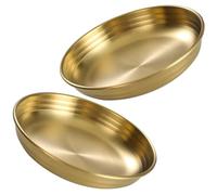 MOKKHNB Contenitori Multiuso Set 2 Piatti per Condimenti in Inossidabile Oro per Salse, per Ristoranti e Barbecue
