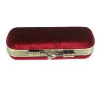 MOKKHNB Custodia Portatrucchi Lega in Rossetto e per Alluminio di Elegante Flanella Rossa Specchio, Scatola Retrò e Portatile per Party Favor e Viaggio