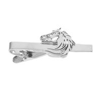 MOKKHNB Fermacravatta a forma di cavallo per uomo: fermacravatta in metallo con decorazione a croce - Elegante da uomo in argento con per matrimoni, abiti da lavoro e occasioni formali