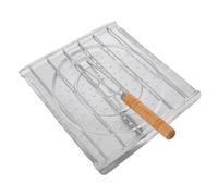 MOKKHNB Grigliare e Cuocere Pesce Graticola Acciaio Inossidabile Con Manico Legno Portatile e Facile Da Pulire Accessorio Multifunzione Per Barbecue e Cottura Esterni Vassoio Per Pesce Di