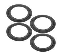 MOKKHNB Kit 4 Pezzi Anelli Surround 6,5 Pollici in Tessuto Nero per Riparazione Woofer e Mid Bass Driver, Ideale per Manutenzione Audio Auto e Progetti DIY con Doppio Anello