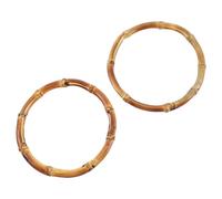 MOKKHNB Manici per Borse Rotondi in bambù Chiaro 2 Pezzi Sostituzione Maniglia Borsa Accessori Fai da Te per Borse Fatto a Mano