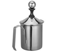 MOKKHNB Montalatte in Acciaio Inossidabile Manuale da 400ml per Cappuccino e Latte Doppia Rete, per Uso Professionale e Incontri Sociali Pomeridiani