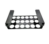 MOKKHNB Porta Bacchette Batteria in Acciaio Inossidabile Nero 18 Fori, Resistente al Fuoco e Antiodore per Barbecue e Picnic All'aperto