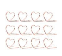 MOKKHNB Porta Memo da Tavolo Elegante e Riutilizzabile 20 Pezzi in Metallo a Forma di Cuore Doppio Strato Oro per Segnaposto Matrimonio e Decorazioni