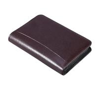 MOKKHNB Raccoglitore con Anelli in Similpelle Color Caffè con Calcolatrice e Tasca Porta Documenti, Quaderno Tascabile Deluxe per Meeting e Ufficio