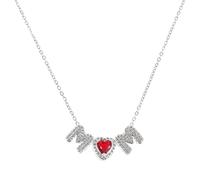 MOKKHNB Regali per il compleanno della mamma - Collana con ciondolo a cuore per la mamma - Gioielli delicati con strass per la festa della - Collana con lettera per donne neomamme