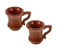 MOKKHNB Set 2 Pezzi Calici da Vino in Legno Naturale, Bicchieri Rotondi Eleganti e Multiuso per Casa e Ufficio, Stile Unico e Salubre