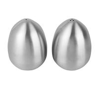 MOKKHNB Set 2 Pezzi di Shaker per Spezie a Forma di Uovo in Acciaio Inossidabile Argento, Antiruggine, per Condimenti Vari, come Regalo per Inaugurazione Casa o Decorazione da Scrivania