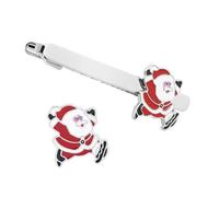 MOKKHNB Set 3 Clip Di Natale Fermacravatta Decorativi Babbo Natale in Lega Resistente, Mini Design Brillante Per Abiti Maschili Accessorio Per Costume Da Festa Natalizia