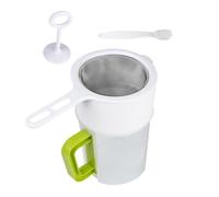 MOKKHNB Set da 1.5l di Colini per Alimenti in Acciaio Inox, Tazza Filtro per Latte di Soia e Succhi di Frutta Rete Fine e Bastoncino per Filtraggio Delicato, Utensili Multiuso per Cucina