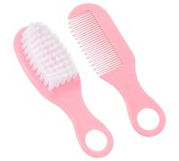 MOKKHNB Set Setole Morbide Spazzola e Pettine per Ragazzo Ragazza Rosa in Plastica per Massaggio della Circolazione Sanguigna, per Cura Quotidiana