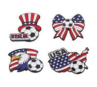 MOKKHNB Spilla da calcio patriottica da 4 pezzi: distintivo da football con bandiera degli Stati Uniti - spille da bavero con bandiera nazionale americana per, bomboniere per il Giorno