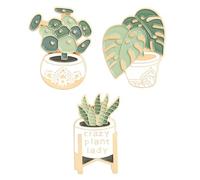 MOKKHNB Spilla Piante in Vaso e Spilla da Petto a Forma di Cartone Animato, Set da 3 Spille in Lega Leggere, Decorazione per Cappelli e Occasioni Natalizie