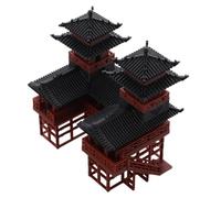 MOKKHNB Statua Pagoda in Miniatura, Ornamento a Doppia Torre in Plastica, Design Antico Cinese, per Acquario e Bonsai, Decorazione per Micro Paesaggi e Mini Spazi Verdi