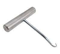 MOKKHNB Strumento Tiracorde per Racchetta Tennis e Badminton, Punta Curva | Acciaio Inossidabile, Impugnatura Ergonomica a T, Colore Argento, per Raddrizzare le Corde