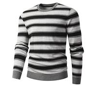 Mokkpeq Maglioni Girocollo da Uomo Maglioni Invernali Maschili A Righe Calde in Jersey Pullover da Uomo Casual Slim Fit A Maniche Lunghe