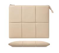 MoKo 13.3-14 Pollici Puffy Laptop Sleeve Adatta a MacBook Air 13'' M3 2024/2020/2019, MacBook PRO 14'' M3 2024/2023, MacBook PRO 13” M2/M1, Custodia in Pelle PU per Il Trasporto, Sabbia