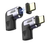 MoKo 140W Adattatore USB C Magnetico 2PZ, Adattatore USB Type C 24 Pin, Connettore Carica Rapida, Trasferimento Dati 40Gbps, Uscita Video 8K/60Hz, per Thunderbolt 3 MacBook Pro/Air, Steam Deck, Gomito