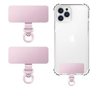 MoKo 2 confezioni di linguette metalliche per telefono, patch girevole a 360° per cordino del telefono, linguetta rettangolare per la maggior parte delle custodie a copertura totale, Oro Rosa