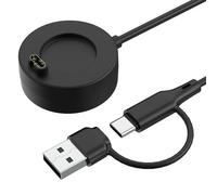 MoKo 2 in 1 Caricatore Garmin, Cavo Ricarica USB-C Compatibile con Garmin Vivoactive 6/5, Fenix 8/7/6/5, Forerunner 970/570/965/265/255/165, Instinct, Venu 4/3s, 3,3 ft/1m Codice di Ricarica, Nero