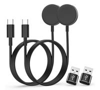 MoKo 2 Pack Caricatore di Tipo C per Samsung Galaxy Watch 8/8 Classic/7/Ultra/6/6 Classic/5/5 Pro/4/3/Active2/FE, Stazione di Ricarica Magnetica con Cavo di Ricarica da 1 m e Adattatore da USB C/A