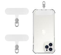 MoKo 2 Pack Phone Tether Tab, patch di cordino del telefono ruotabile a 360°, parte di ricambio della cinghia del telefono in poliestere con anello smerigliato in metallo, Bianco