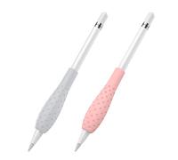 MoKo [2 Pack] Silicone Grip Holder Ergo Protective Sleeve Cover Case Accessories Compatible with Apple Pencil 1st / 2nd Generation, Gray & Pink