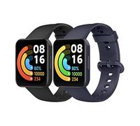 MoKo 2 Pezzi Cinturino Compatibile con Redmi Watch 2 Lite/Xiaomi Poco Watch, Cinturino Sportivo di Ricambio in Morbido Silicone per Donne Uomini, Nero/Blu Notte