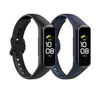 MoKo 2 Pezzi Cinturino Compatibile con Samsung Galaxy Fit 2, Cinturini Sportivo di Ricambio in TPE per Donna Uomo, Nero/Blu Scuro