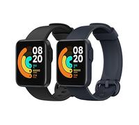 MoKo 2 Pezzi Cinturino Compatibile con Xiaomi Mi Watch Lite/Redmi Watch, Braccialetto Sportivo di Ricambio in Morbido Silicone - Nero/Inchiostro Blu