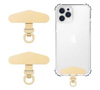 MoKo 2 Toppa per Cordino Cellulare, patch girevole a 360° Cordino per Cellulare Patch, linguetta rettangolare per la maggior parte delle custodie a copertura totale, Oro Chiaro