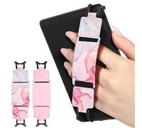 MoKo 2PC Cinturino di Sicurezza per 6-8" Kindle eReaders Fire Tablet-Kobo/Voyaga/Lenovo/Sony Kindle E-Book Tablet, Cinturino da Mano Versatile ad Alta Elasticità Supporto Antiscivolo, Ros Rosa Marmo