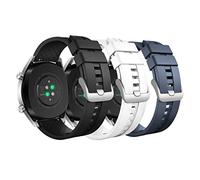 MoKo 3 Pezzi Cinturini Compatibile con Huawei Watch GT 5/5 PRO 46mm/GT 4 46mm/GT 3/3 PRO/GT/GT 2/2 PRO/Watch 4/4 Pro/3/3 PRO, 22mm Cinturino Sportivo in Morbido Silicone per Uomo Donna, B/N/BN