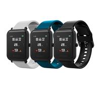 MoKo 3 Pezzi Cinturino Compatibile con Amazfit Active/Active 2/GTS/GTS 2/2 Mini/2e/3/4/4 Mini/Bip 3/3 PRO/Bip U/U PRO/Lite/GTR Mini/42mm, 20mm Cinturino Sportivo in Silicone per Donna Uomo, G+BS+N