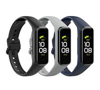 MoKo 3 Pezzi Cinturino Compatibile con Samsung Galaxy Fit 2, Cinturini Sportivo di Ricambio in TPE per Donna Uomo, Nero/Grigio Chiaro/Blu Scuro
