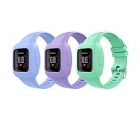 MoKo 3 Pezzi Cinturino Compatibile con Vivofit JR 3 per Bambini, Braccialetto Sportivo di Ricambio in Silicone, Verde/Viola/Blu