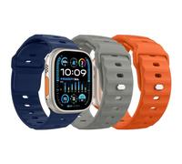 MoKo 3PZ Cinturino Ocean Compatibile con Apple Watch Ultra 2 49mm 46mm 45mm 44mm 42mm per Uomo Donna, Cinturini di Ricambio Sportivi in Silicone per iWatch Serie 10 9 8 7 6 5 4 SE Ultra 2 1,B/A/R