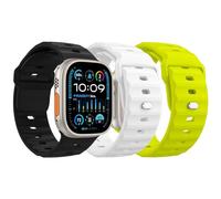 MoKo 3PZ Cinturino Ocean Compatibile con Apple Watch Ultra 2 49mm 46mm 45mm 44mm 42mm per Uomo Donna, Cinturini di Ricambio Sportivi in Silicone per iWatch Serie 10 9 8 7 6 5 4 SE Ultra 2 1,V/B/N