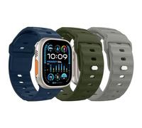 MoKo 3PZ Cinturino Ocean Compatibile con Apple Watch Ultra 3/2/1 49mm,S11/S10 46mm,9/8/7 45mm,SE3/SE2/SE/6/5/4 44mm,3/2/1 42mm, Cinturini di Ricambio Sportivi in Silicone per Uomo Donna,V/B/R