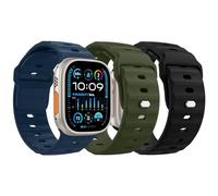 MoKo 3PZ Cinturino Ocean Compatibile con Apple Watch Ultra 3/2/1 49mm,S11/S10 46mm,9/8/7 45mm,SE3/SE2/SE/6/5/4 44mm,3/2/1 42mm, Cinturini di Ricambio Sportivi in Silicone per Uomo Donna,N/V/B