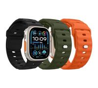 MoKo 3PZ Cinturino Ocean Compatibile con Apple Watch Ultra 2 49mm 46mm 45mm 44mm 42mm per Uomo Donna, Cinturini di Ricambio Sportivi in Silicone per iWatch Serie 10 9 8 7 6 5 4 SE Ultra 2 1,N/A/V