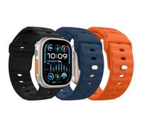 MoKo 3PZ Cinturino Ocean Compatibile con Apple Watch Ultra 3/2/1 49mm,S11/S10 46mm,9/8/7 45mm,SE3/SE2/SE/6/5/4 44mm,3/2/1 42mm, Cinturini di Ricambio Sportivi in Silicone per Uomo Donna,N/A/B