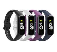 MoKo 4 Pezzi Cinturino Compatibile con Samsung Galaxy Fit 2, Cinturini Sportivo di Ricambio in TPE per Donna Uomo, Nero/Bianco/Viola/Blu Scuro