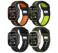 MoKo 4Pack Sportivi cinturini Compatibili con Cinturino Apple Watch Ultra 2/Ultra 49mm 46mm 45mm 44mm 42mm per Uomo, Silicone Cinturino per Apple Watch Ultra 2 iWatch Serie 10 9 8 7 6 5 4 SE,Colore C