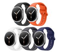 MoKo 5 Pack Cinturino Sportivo per Samsung Galaxy Watch 8 40mm 44mm/Galaxy Watch 8 Classic 46mm, Cinturino di Ricambio in Morbido Silicone per Uomo Donna, M/L, Multicolore D