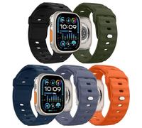 MoKo 5PZ Cinturino Ocean Compatibile con Apple Watch Ultra 3/2/1 49mm,S11/S10 46mm,9/8/7 45mm,SE3/SE2/SE/6/5/4 44mm,3/2/1 42mm, Cinturini di Ricambio Sportivi in Silicone per Uomo Donna,5 Colori D
