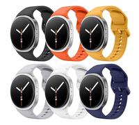 MoKo 6 Pezzi Cinturini Sportivi per Samsung Galaxy Watch 8 (40mm 44mm) e Galaxy Watch 8 Classic (46mm), Cinturino di Ricambio in Morbido Silicone per Donna e Uomo, M/L, Multicolore C
